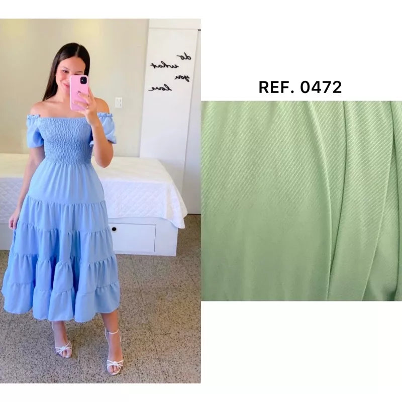 Vestido Longo Lastex  Tons