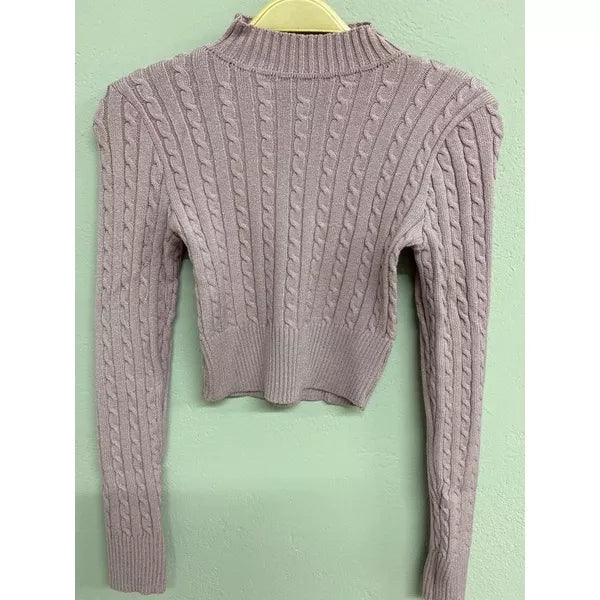 Blusa de Inverno Tricô Cropped Manga Longa