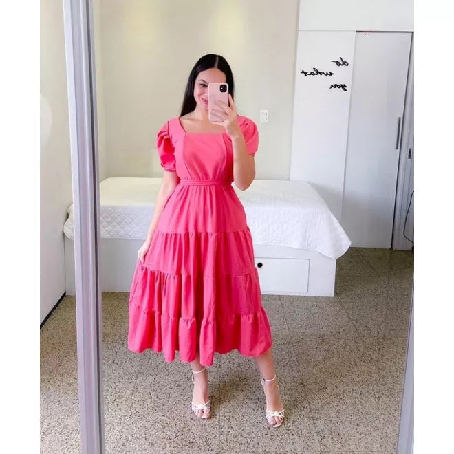 Vestido Longo Lastex  Tons
