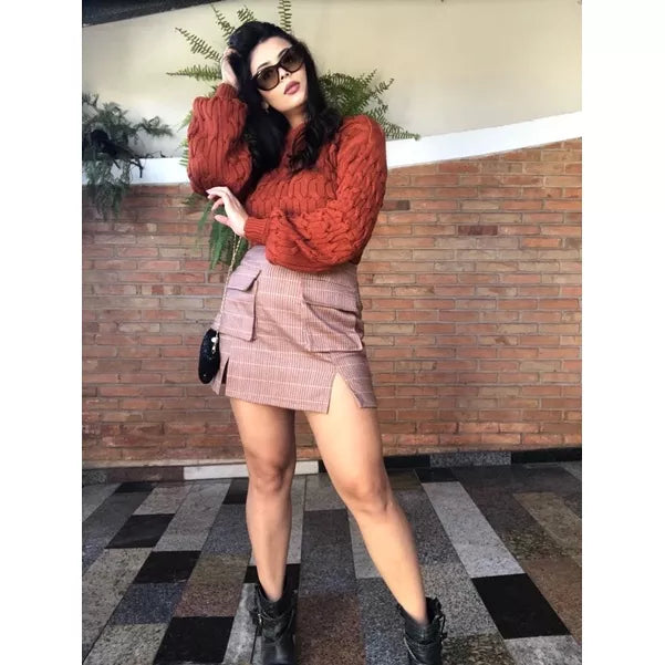 Saia Xadrez Duas Fendas