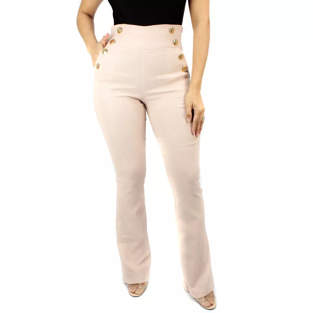 Calça Flare Feminina Botões Bengaline Inverno