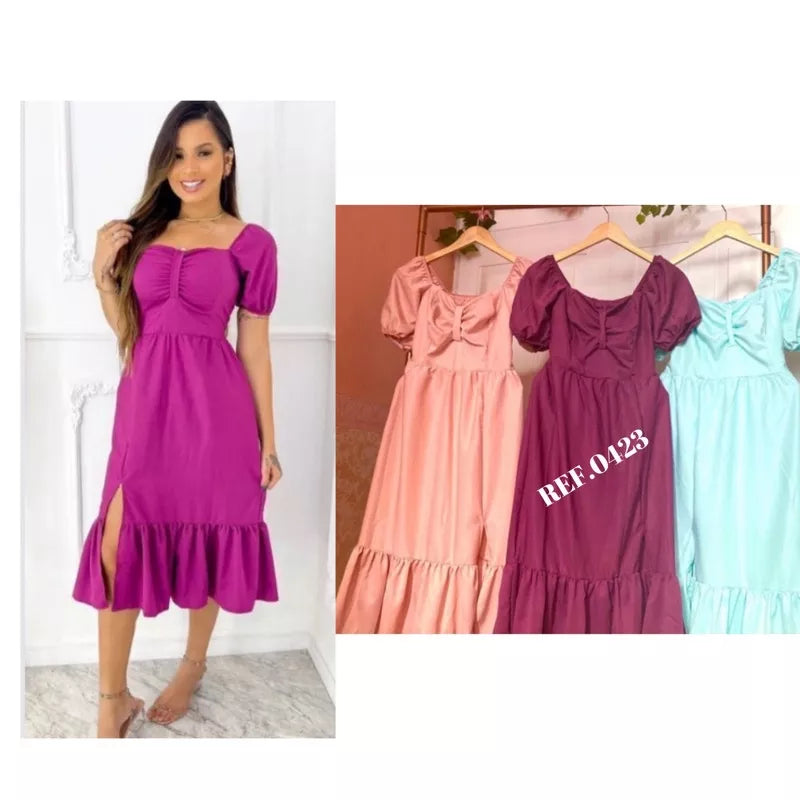 Vestido Longo Lastex  Tons