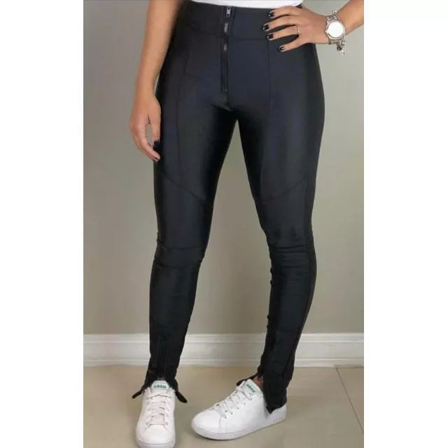 Calça Couro Cirre Ziper Inverno