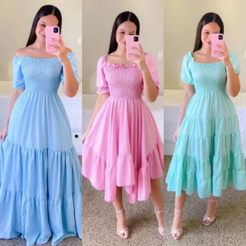 Vestido Longo Lastex  Tons