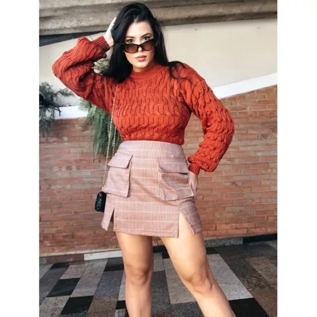 Saia Xadrez Duas Fendas