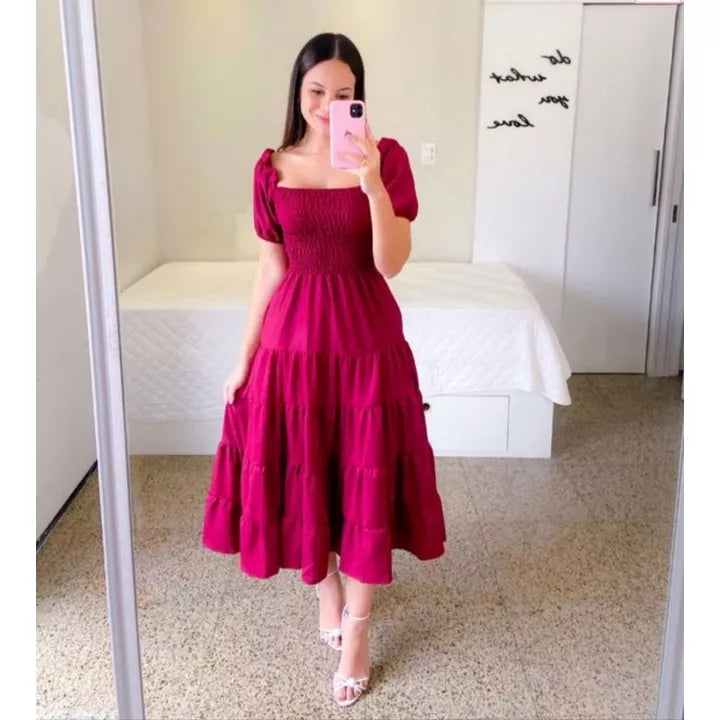 Vestido Longo Lastex  Tons
