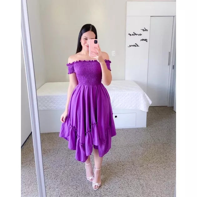 Vestido Longo Lastex  Tons