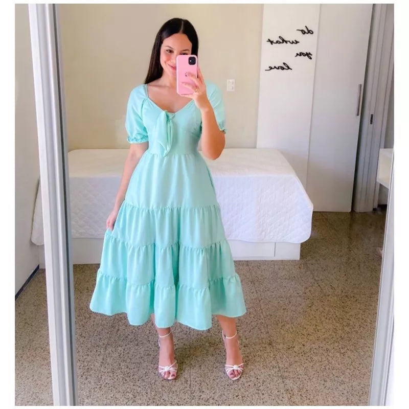 Vestido Longo Lastex  Tons