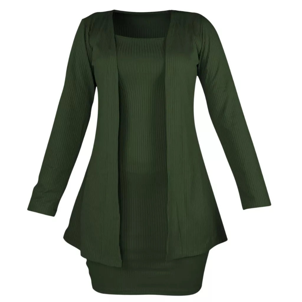 Conjunto Feminino Vestido e Casaco Coleção de Inverno