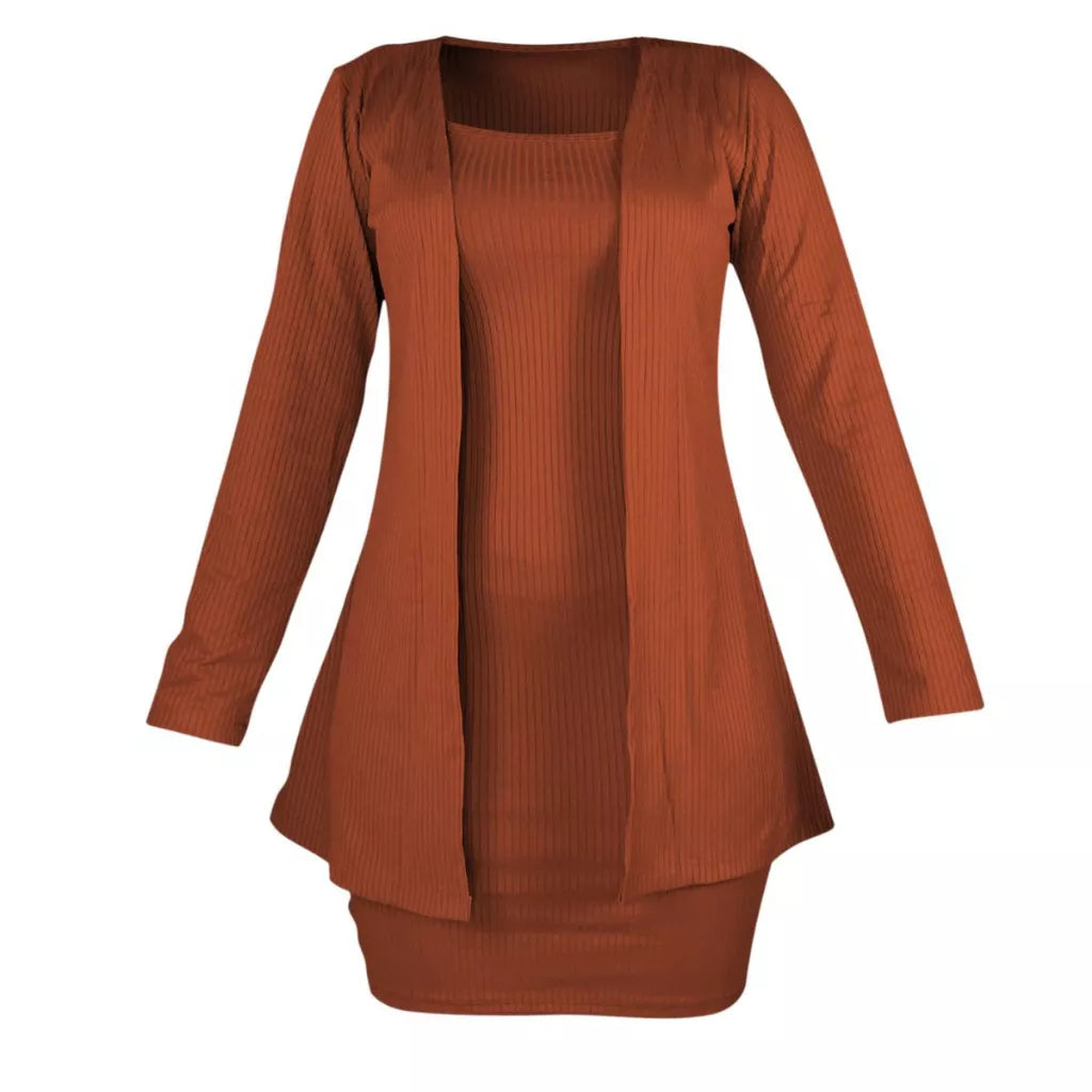 Conjunto Feminino Vestido e Casaco Coleção de Inverno