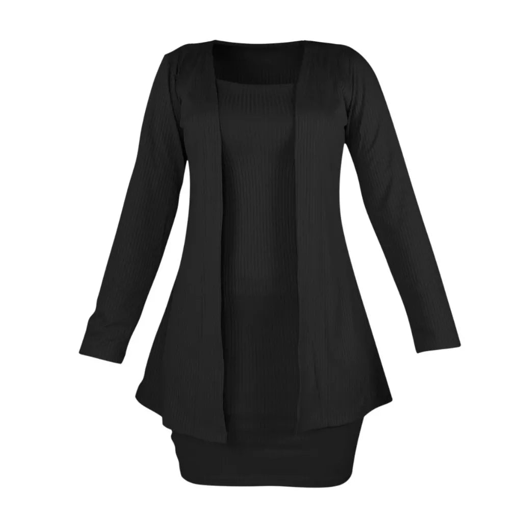 Conjunto Feminino Vestido e Casaco Coleção de Inverno