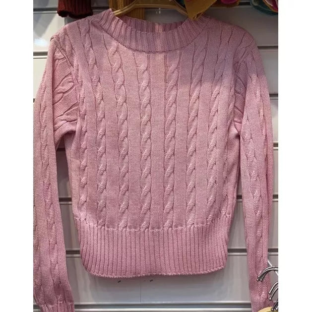 Blusa de Inverno Tricô Cropped Manga Longa