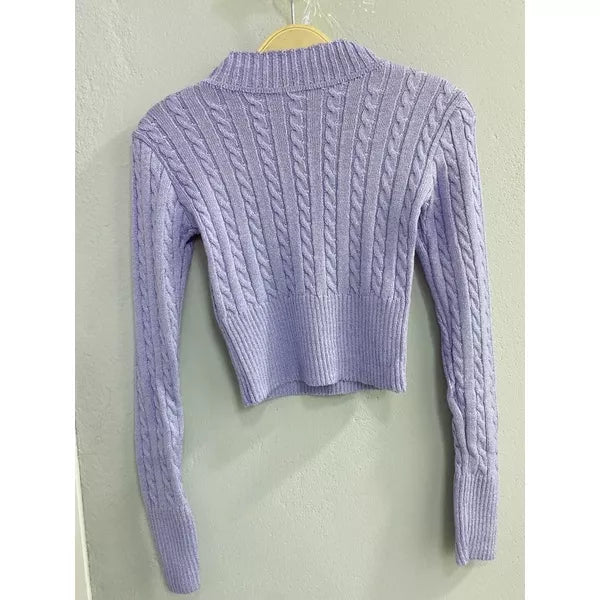Blusa de Inverno Tricô Cropped Manga Longa