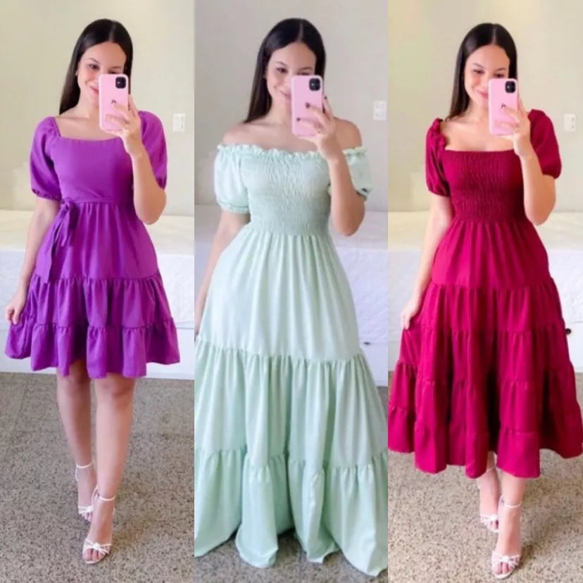 Vestido Longo Lastex  Tons